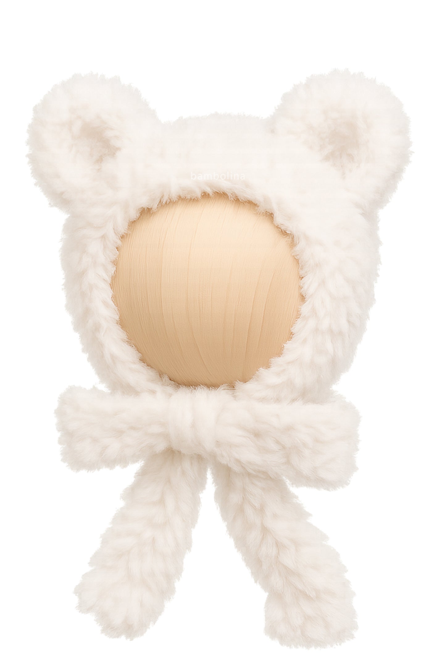 Teddy Bear bonnet - white snow